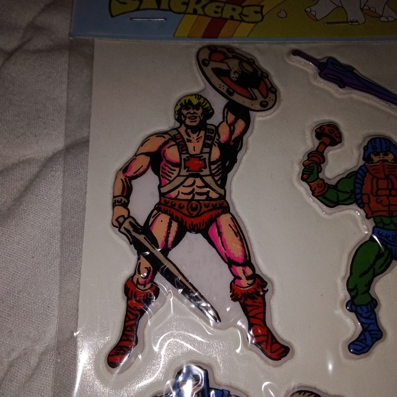 New Old Stock He-Man And The MASTERS Of The Universe Puffy Stickers Unpunched - Picture 4 of 9